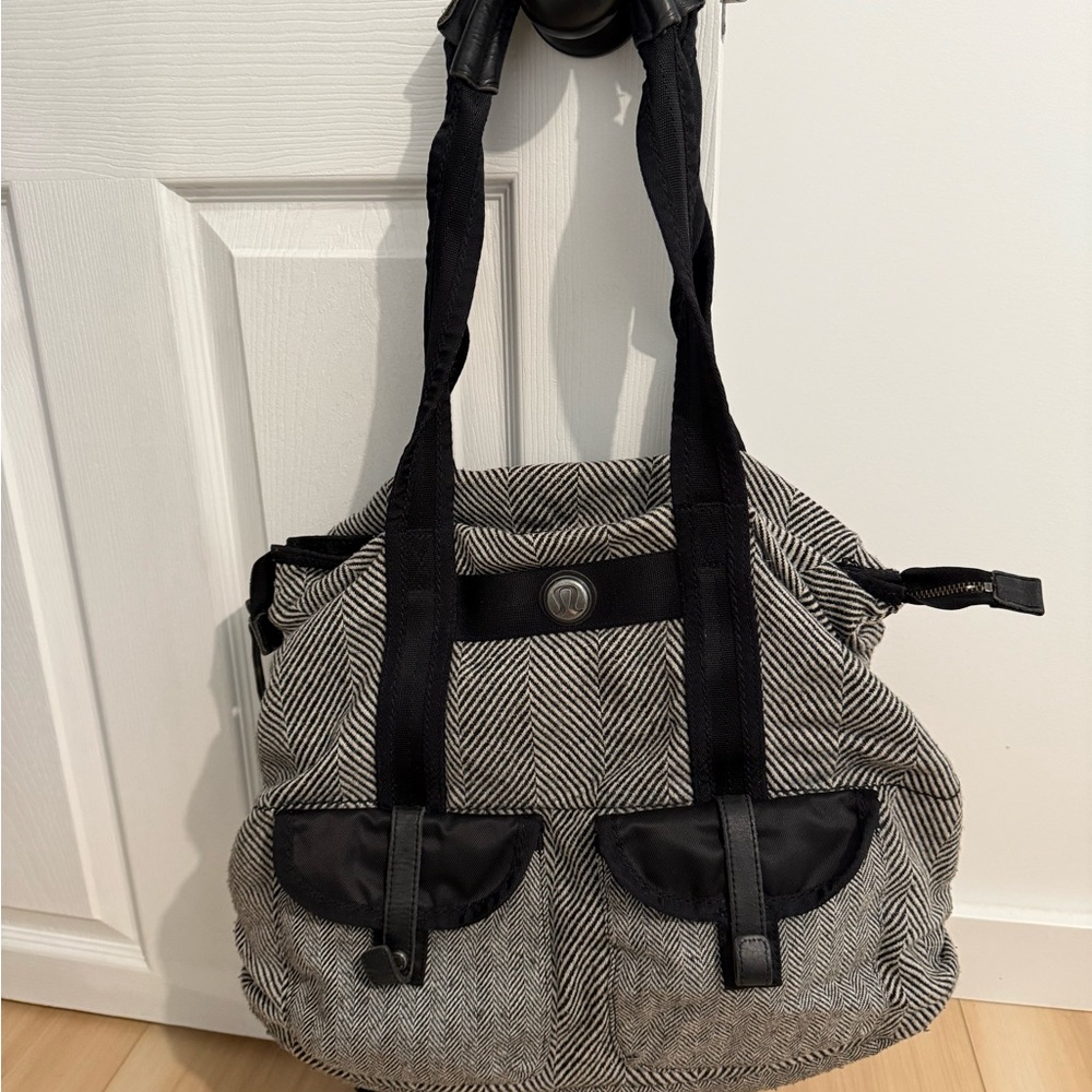 Lululemon Athletica Black and Gray Duffel Bag